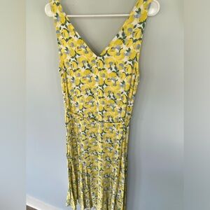 M LOFT Midi Yellow Floral Dress